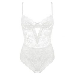Body koronkowe na romantyczne wieczory Licia. Białe body Intica, bez wzorów, z koronki. Za 179.00 zł.