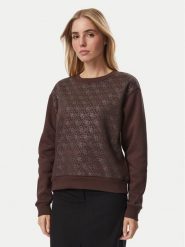 Guess Bluza W6BQ14 K6060 Brązowy Reglan Fit. Brązowe bluzy damskie Guess, s, z aplikacjami, z syntetyku, bez ramiączek, bez kaptura. Za 369.99 zł.