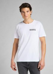 LEE SS TONAL LOGO MĘSKI T-SHIRT KOSZULKA TEE WHITE L60LFE12 112140315. Białe t-shirty męskie Lee, l, bez wzorów, bez kołnierzyka, bez ramiączek. Za 69.99 zł.