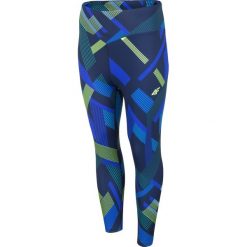 Legginsy treningowe damskie SPDF201 - multikolor allover. Legginsy damskie 4F, bez wzorów, z materiału. W wyprzedaży za 49.99 zł.