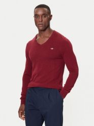Gant Sweter 8050274 Czerwony Regular Fit. Czerwone swetry męskie GANT, m, bez wzorów, z wełny, bez kołnierzyka, bez ramiączek. Za 509.99 zł.