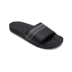 Klapki basenowe męskie Quiksilver Rivi Slide. Szare klapki męskie Quiksilver, bez wzorów, z gumy, bez zapięcia. Za 179.99 zł.