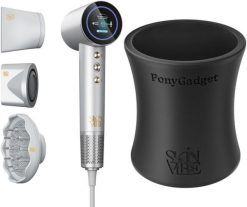 Suszarka SkinVibe SkinVibe Aurea Family X Plasma (SV-001SL) + SkinVibe PonyGadget - Guma do włosów, czarna, XL (SV-006BK). Czarne suszarki do włosów SkinVibe. Za 898.00 zł.