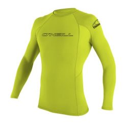 Koszulka ONEILL BASIC SKINS L/S RASH GUARD. Zielone bluzki damskie O'Neill, l, bez wzorów, ze skóry, sportowe, bez kołnierzyka, bez ramiączek. Za 146.95 zł.
