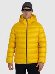 4F Kurtka puchowa trekkingowa z wypełnieniem naturalnym męska - żółta XXL. Żółte kurtki męskie 4F, m, bez wzorów, z puchu, bez kaptura. Za 799.99 zł.