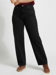 Jeansy wide leg z efektem sprania Plus size - czarny. Czarne jeansy damskie Sinsay, bez wzorów, z jeansu, plus size. Za 79.99 zł.