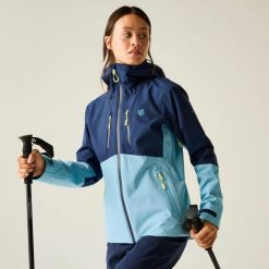 Damska wodoodporna kurtka turystyczna Diverging II Mountain Panelled Hooded. Niebieskie kurtki sportowe damskie Dare 2B, l, bez wzorów, z materiału, bez ramiączek, z kapturem, trekkingowe. Za 545.50 zł.