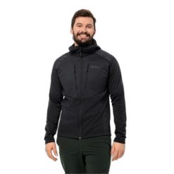 Kurtka odblaskowa Jack Wolfskin Alpgrat Pro Ins. Czarne kurtki męskie Jack Wolfskin, bez wzorów, z puchu, sportowe, bez kaptura. Za 655.50 zł.