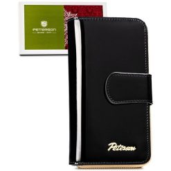 Portfel damski Peterson PTN LJ-76116 czarny. Czarne portfele damskie Peterson, ze skóry. Za 109.99 zł.