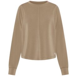 Bluza Deha Przytulna Bluza Z Okrągłym Dekoltem Damskie. Brązowe bluzy damskie Deha, l, z aplikacjami, z elastanu, bez ramiączek, bez kaptura. Za 414.99 zł.