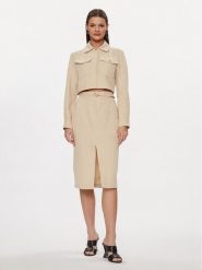 Patrizia Pepe Sukienka koszulowa 8A1251/A372-B182 Beżowy Regular Fit. Brązowe sukienki damskie Patrizia Pepe, bez wzorów, z bawełny, bez kołnierzyka, bez ramiączek, koszulowe. Za 1,219.00 zł.