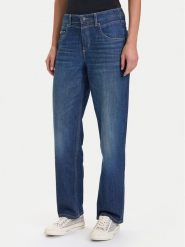 Guess Jeans Jeansy W5BA3O D0026 Niebieski Boyfriend Fit. Niebieskie jeansy damskie Guess Jeans, z aplikacjami, z bawełny. Za 349.99 zł.