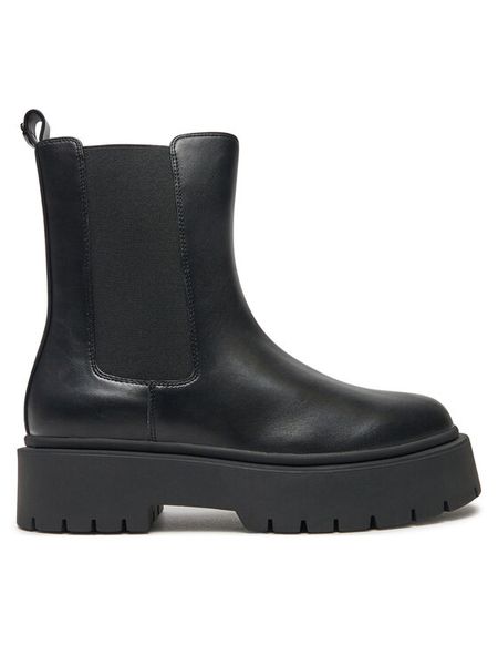 TWINSET Sztyblety 242TGT152 Czarny. Czarne botki damskie Twinset, bez wzorów, ze skóry, bez obcasa, na płaskiej podeszwie, bez zapięcia. Za 499.99 zł.