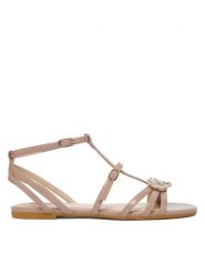 Liu Jo Sandały Sandy 08 SA6121 EX004 Zielony. Zielone sandały damskie Liu Jo, bez wzorów, ze skóry, bez obcasa, na płaskiej podeszwie, bez zapięcia. Za 559.99 zł.