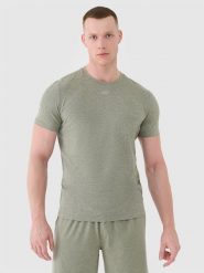 4F Koszulka treningowa szybkoschnąca męska - oliwkowa/khaki XL. Brązowe koszulki sportowe męskie 4F, m, bez wzorów, z dzianiny, bez ramiączek, na fitness i siłownię. W wyprzedaży za 79.99 zł.