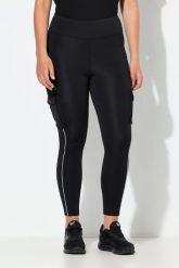Damskie Legginsy sportowe kieszenie cargo materiał Powerstretch. Czarne legginsy damskie Ulla Popken, bez wzorów, z dresówki. Za 279.99 zł.