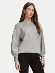 Guess Sweter W6BR52 Z1453 Szary Regular Fit. Szare swetry nierozpinane damskie Guess, l, z aplikacjami, bez kołnierzyka, bez ramiączek. Za 434.99 zł.