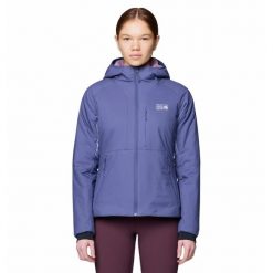 Damska kurtka turystyczna Mountain Hardwear Kor Stasis™. Fioletowe kurtki sportowe damskie MOUNTAIN HARDWEAR, l, bez wzorów, z materiału, bez ramiączek, bez kaptura, trekkingowe. Za 1,043.50 zł.