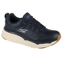 Buty sportowe Sneakersy męskie, Max Cushioning Elite-Lucid. Niebieskie buty sportowe męskie Skechers, bez wzorów, bez zapięcia, trekkingowe. Za 309.99 zł.