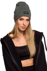 Czapka Beanie z Naszywką - Militarna Zieleń. Zielone czapki damskie MOE, z aplikacjami, z bawełny, militarne. Za 96.90 zł.