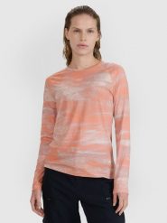 4F Longsleeve rowerowy szybkoschnący damski - pomarańczowy XL. Brązowe koszulki sportowe damskie 4F, l, bez wzorów, z dzianiny, bez ramiączek, rowerowe. W wyprzedaży za 119.99 zł.