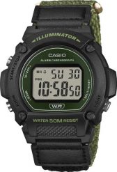 Zegarek Casio Zegarek męski Casio W-219HB-3AVEF zielony. Zielone zegarki męskie Casio, bez wzorów. Za 151.18 zł.