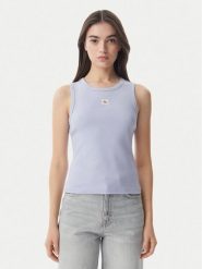 Calvin Klein Jeans Top LV047C201G Niebieski jasny Slim Fit. Niebieskie topy damskie Calvin Klein Jeans, m, bez wzorów, z bawełny, bez kołnierzyka, bez ramiączek. Za 129.99 zł.