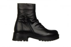 Botki Bayla-161 177 4009 Black 161620, Czarny, Skóra naturalna - 39. Czarne botki damskie Bayla, na zimę, bez wzorów, z gumy, eleganckie, z okrągłym noskiem, za kostkę, bez obcasa, bez zapięcia. W wyprzedaży za 269.00 zł.