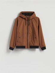 Kurtka wiatrówka z podszewką - beżowy. Brązowe kurtki męskie Reserved, l, bez wzorów, bez kaptura. Za 139.99 zł.