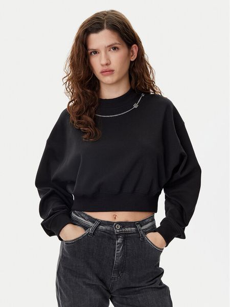 HUGO Bluza Dewita 50530446 Czarny Oversize. Czarne bluzy damskie Hugo, l, bez wzorów, z bawełny, bez ramiączek, bez kaptura. Za 319.99 zł.
