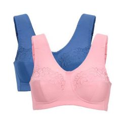 Cellbes Biustonosz Lily 2 Pack niebieski różowy female niebieski/różowy 75B. Czerwone bielizna sportowa damska Cellbes, s, z aplikacjami. Za 159.00 zł.