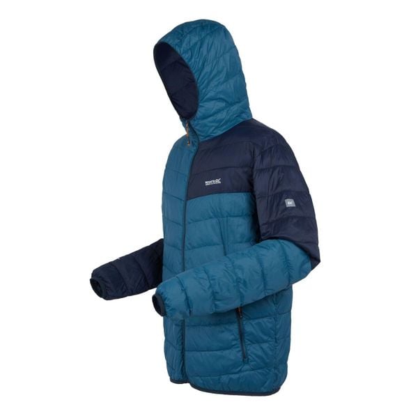 Kurtka z kapturem Regatta Hillpack III. Niebieskie kurtki męskie Regatta, l, bez wzorów, z puchu, z kapturem. Za 230.00 zł.