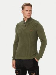 Aeronautica Militare Sweter 262MA1572UL00409 Khaki Regular Fit. Brązowe swetry męskie Aeronautica Militare, m, bez wzorów, z bawełny, bez kołnierzyka, bez ramiączek. Za 664.99 zł.