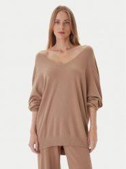 Kontatto Sweter 3M0815C Beżowy Relaxed Fit. Brązowe swetry nierozpinane damskie Kontatto, m, bez wzorów, z syntetyku, bez kołnierzyka, bez ramiączek. Za 279.99 zł.