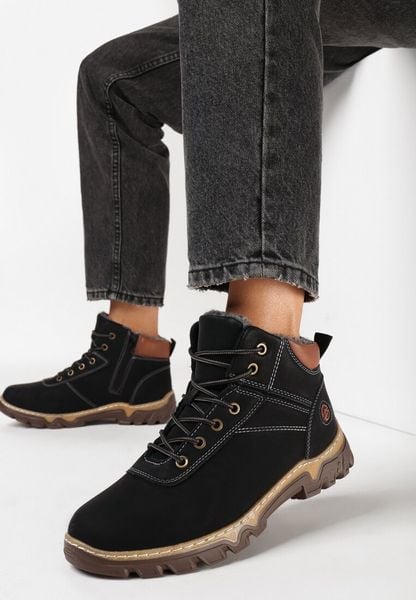 Czarno-Brązowe Traperki Sportowe Mocno Ocieplone Vimee. Czarne obuwie sportowe damskie Born2be, bez zapięcia. Za 94.99 zł.