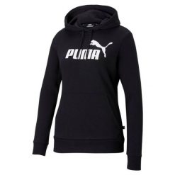 Damska Bluza Z Kapturem Z Logo ESS. Czarne bluzy damskie Puma, m, bez wzorów, bez ramiączek, z kapturem. Za 306.99 zł.