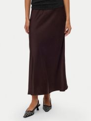 Vero Moda Spódnica midi Elena 10337459 Brązowy Regular Fit. Brązowe spódnice damskie Vero Moda, s, bez wzorów, z syntetyku, midi. Za 129.99 zł.