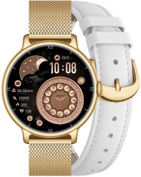 Smartwatch Gravity GT33-2 Złoty (GT33). Żółte zegarki smartwatch Gravity, bez wzorów. Za 175.62 zł.