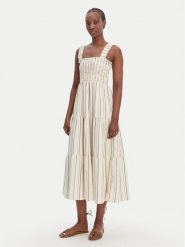 Seafolly Sukienka letnia Faithfull 55649-DR Beżowy Regular Fit. Brązowe sukienki damskie Seafolly, na lato, l, bez wzorów, z wiskozy, bez kołnierzyka, bez ramiączek. Za 639.99 zł.