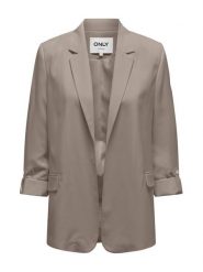 ONLY Marynarka Leila 15310948 Beżowy Loose Fit. Brązowe marynarki i żakiety damskie ONLY, bez wzorów, z syntetyku, bez kołnierzyka, bez ramiączek. Za 119.99 zł.