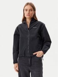 Guess Jeans Płaszcz przejściowy W5GL29 WH8N2 Czarny Regular Fit. Czarne kurtki damskie Guess Jeans, m, z aplikacjami, z jeansu, bez kołnierzyka, bez kaptura. Za 399.99 zł.