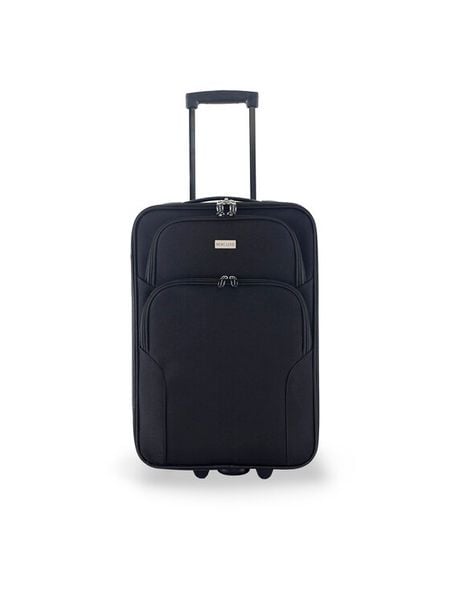 Semi Line Walizka kabinowa T5679-1 Czarny. Czarne walizki męskie Semi-line, bez wzorów, z poliesteru. Za 169.99 zł.