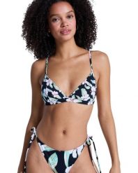 Trójkątny stanik bikini dla Kobiety PRINTED ESSENTIALS Czarny. Czarne stroje kąpielowe damskie Roxy, s, bez wzorów, z elastanu. Za 129.99 zł.