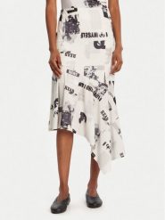 Desigual Spódnica midi Breaking News 25WWFK07 Biały Regular Fit. Białe spódnice damskie Desigual, m, bez wzorów, z syntetyku, midi. Za 389.99 zł.