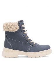 Go Soft Trzewiki MIRIAM WS6217-02 Granatowy. Niebieskie botki damskie GO SOFT, bez wzorów, z materiału, bez obcasa, na płaskiej podeszwie, bez zapięcia. Za 129.99 zł.