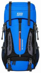 Plecak Mountains 60 L na bardziej wymagające wędrówki w kolorzem. Niebieskie plecaki męskie KUBISPORT, bez wzorów, z materiału. Za 241.00 zł.