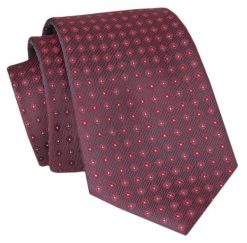 Krawat Angelo di Monti - Ciemna Czerwień, Grochy. Czerwone krawaty i muchy Angelo di Monti, bez wzorów, z tkaniny, eleganckie. Za 45.00 zł.