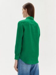 Tommy Hilfiger Koszula WW0WW42037 Zielony Relaxed Fit. Zielone koszule damskie Tommy Hilfiger, bez wzorów, ze lnu, bez kołnierzyka, bez ramiączek. Za 299.99 zł.