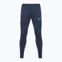 Spodnie piłkarskie męskie Nike Dri-Fit Academy. Niebieskie spodnie sportowe męskie Nike, m, bez wzorów, z dresówki, do piłki nożnej, dri-fit (nike). Za 119.99 zł.
