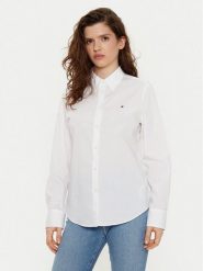 Tommy Hilfiger Koszula WW0WW43577 Biały Regular Fit. Białe koszule damskie Tommy Hilfiger, bez wzorów, z bawełny, bez kołnierzyka, bez ramiączek. Za 239.99 zł.